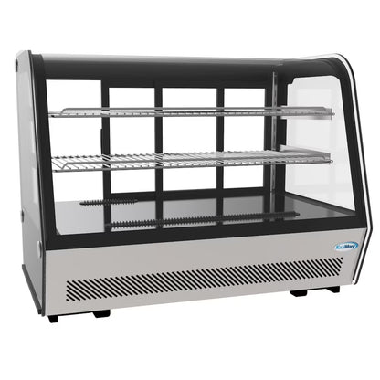 KoolMore - CDC-5C-BK 35" NSF Commercial Countertop Refrigerator Display Case Merchandiser with LED Lighting - 5.6 cu. ft, Black and Stainless Steel (858154008317)