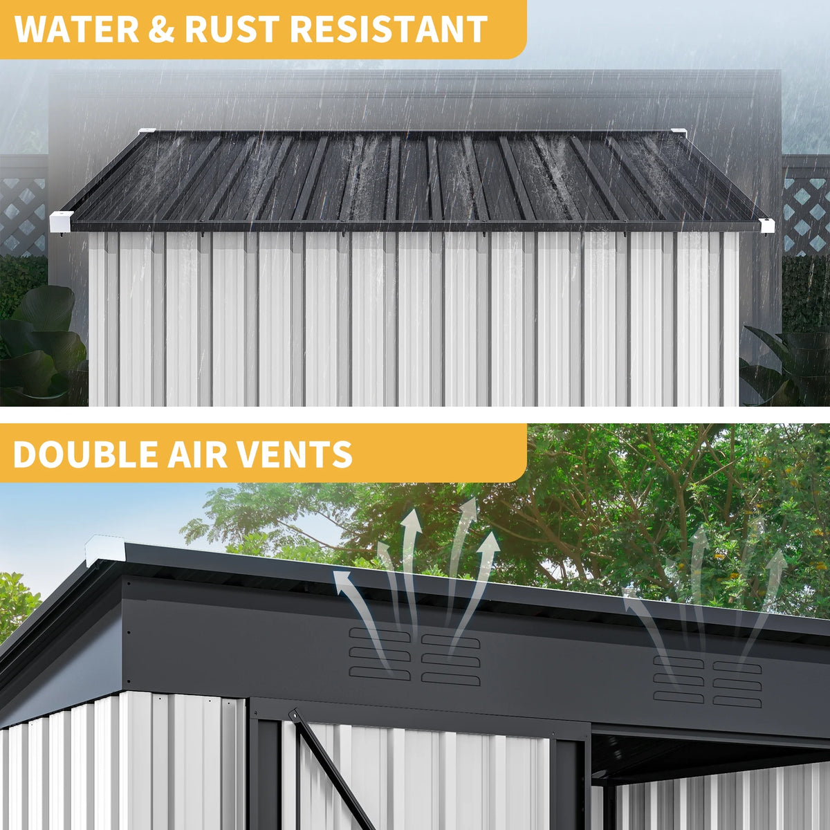 UFORIC 5x3ft Outdoor Storage Shed,Metal Garden Organizer, Lockable Door,Backyard,Garden,Dark Gray