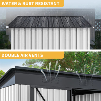 UFORIC 5x3ft Outdoor Storage Shed,Metal Garden Organizer, Lockable Door,Backyard,Garden,Dark Gray