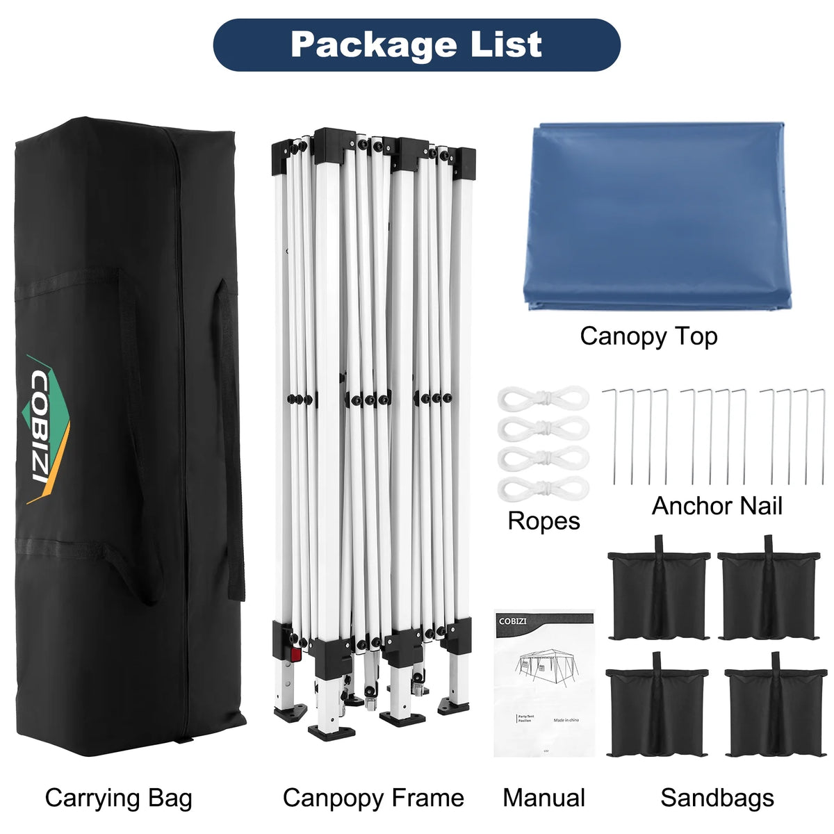 SANOPY 10'x10' EZ Pop Up Canopy Tent Outdoor Party Instant Shelter Portable Folding Beach Canopy with 4 Sandbag & Carrying Bag, Black