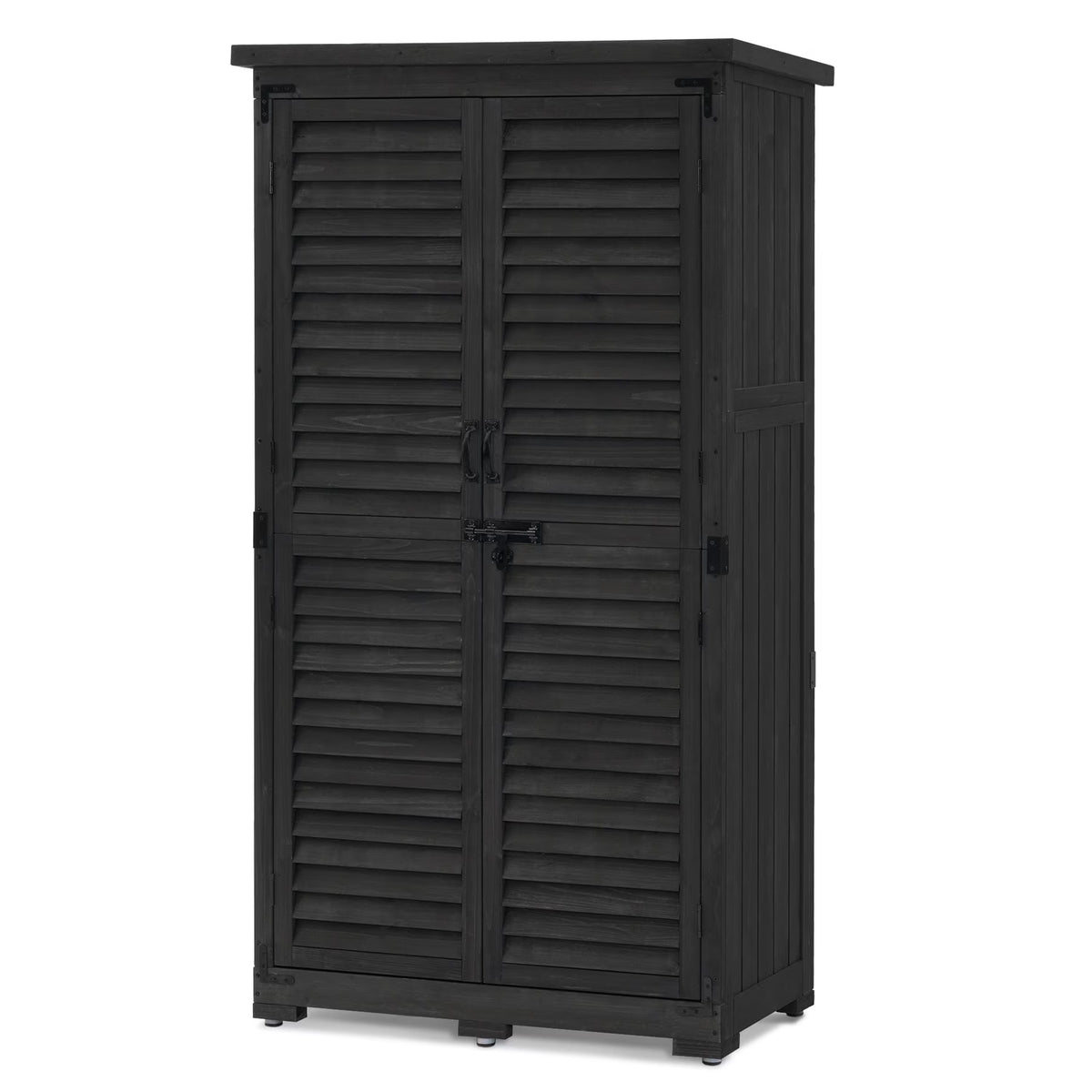 MCombo Tall Garden 1.52 x 2.85 ft. Wood Storage Shed, Brown