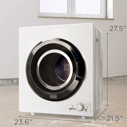 BLACK+DECKER BCED37 Compact Dryer for Standard Wall Outlet, Small, 4 Modes, Load Volume 13.2 lbs., White