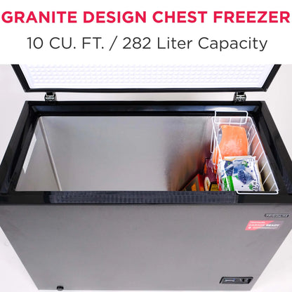 Frigidaire, 5.0 Cu. ft. Chest Freezer, Black Granite Design