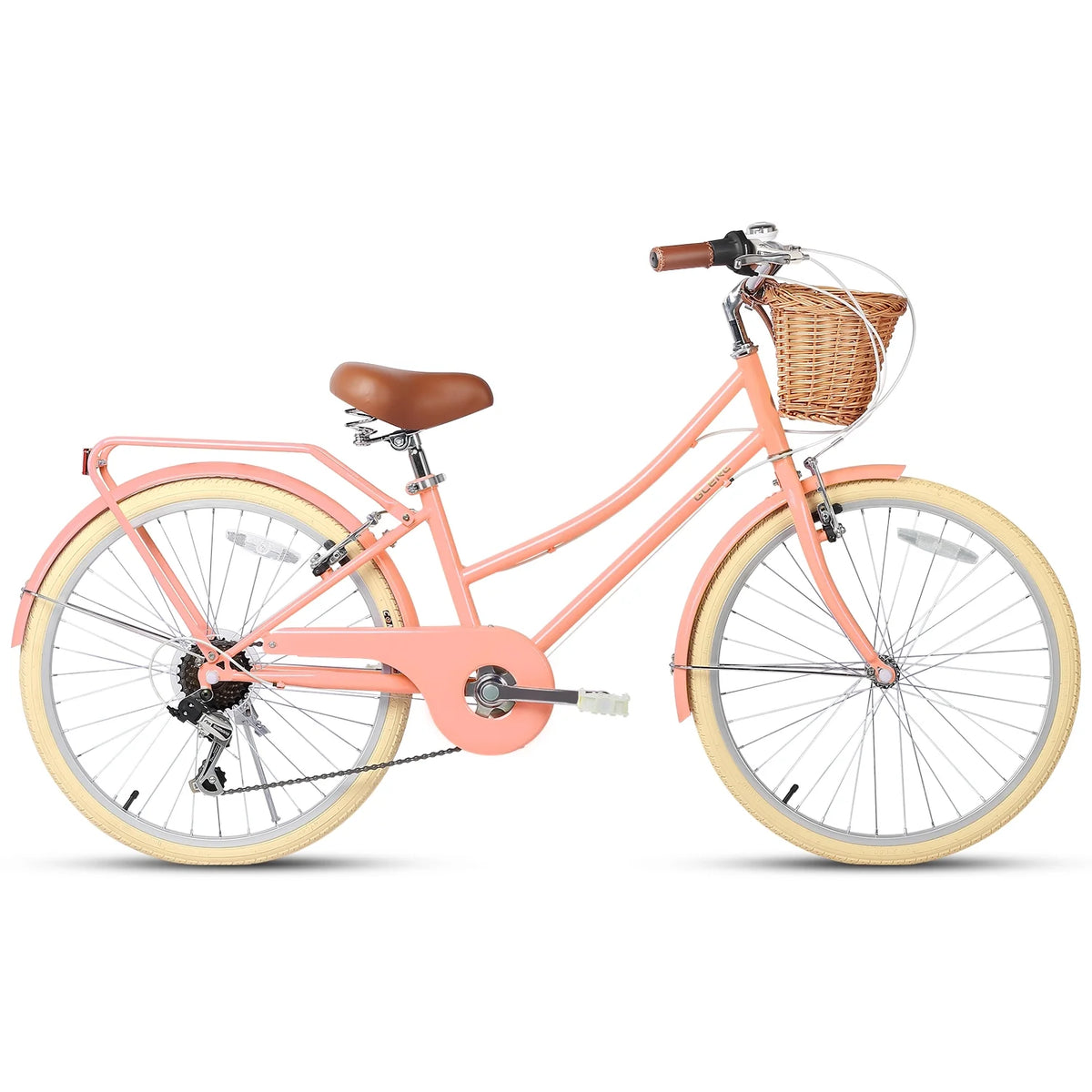 Glerc Missy 24" Girls Cruiser Bike 6-Speed Women's Hybird Bicycle for Ages 7-11 Years, Mint Green