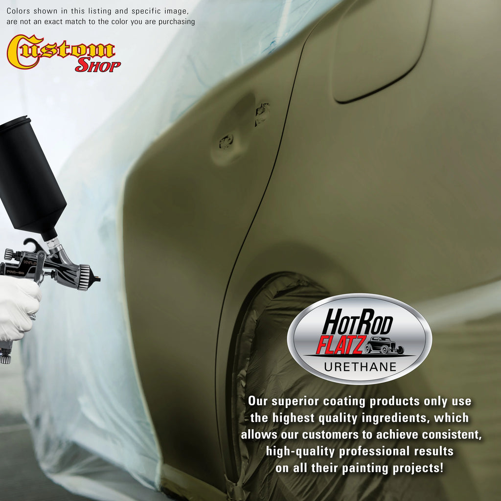 Custom Shop - Olive Drab Green - Hot Rod Flatz Flat Matte Satin Urethane Auto Paint - Complete Gallon Paint Kit - Professional Low Sheen Automotive, Car Truck Coating, 4:1 Mix Ratio
