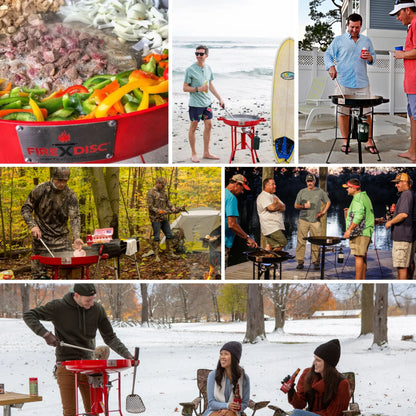 FIREDISC Original 380 Tall Outdoor Portable Propane Cooker in Fireman Red
