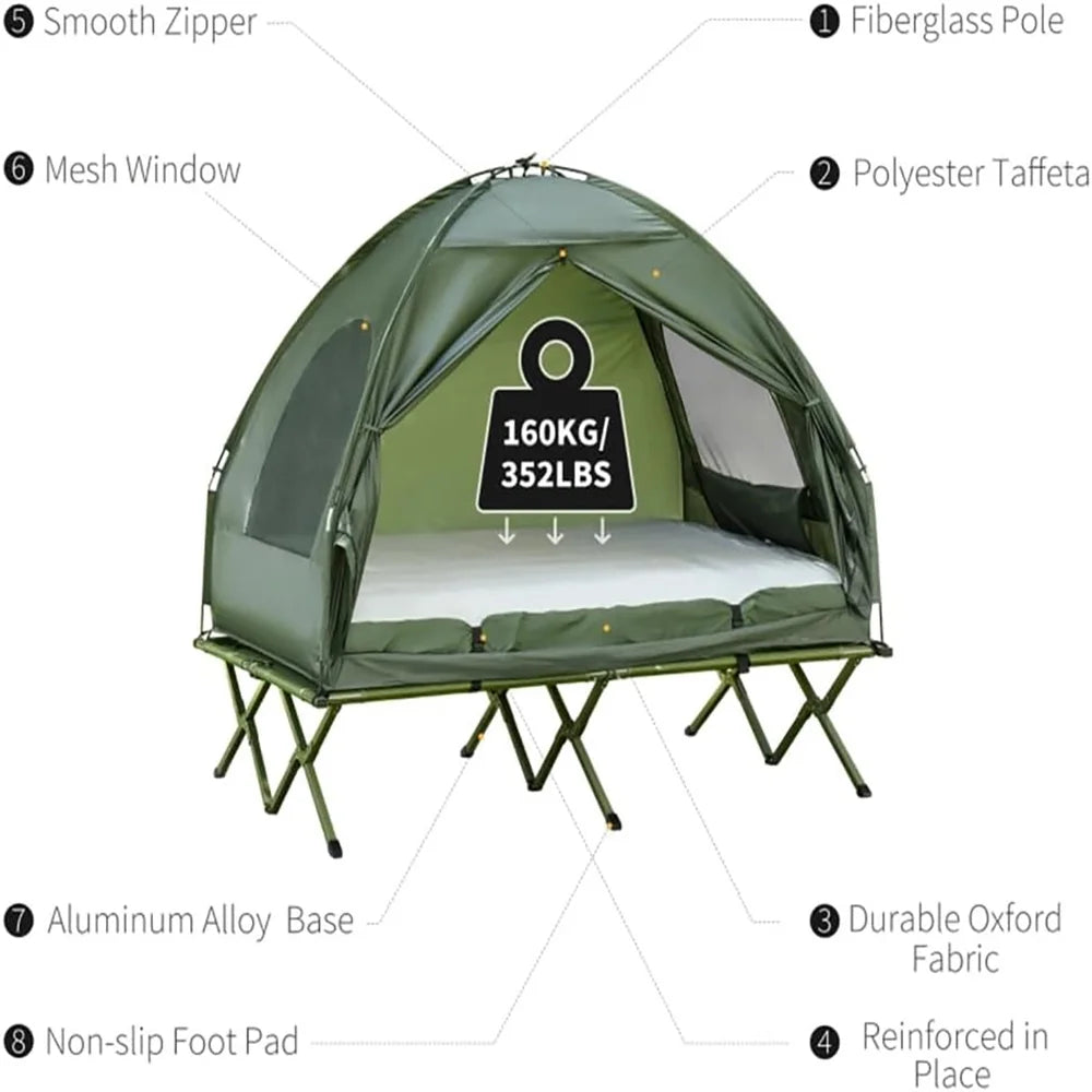 MIDODO 2 Person Instant Cabin Tent, Camping Tent Setup in 60 Seconds with Rainfly & Windproof Tent with Carry Bag for Family Camping & Hiking