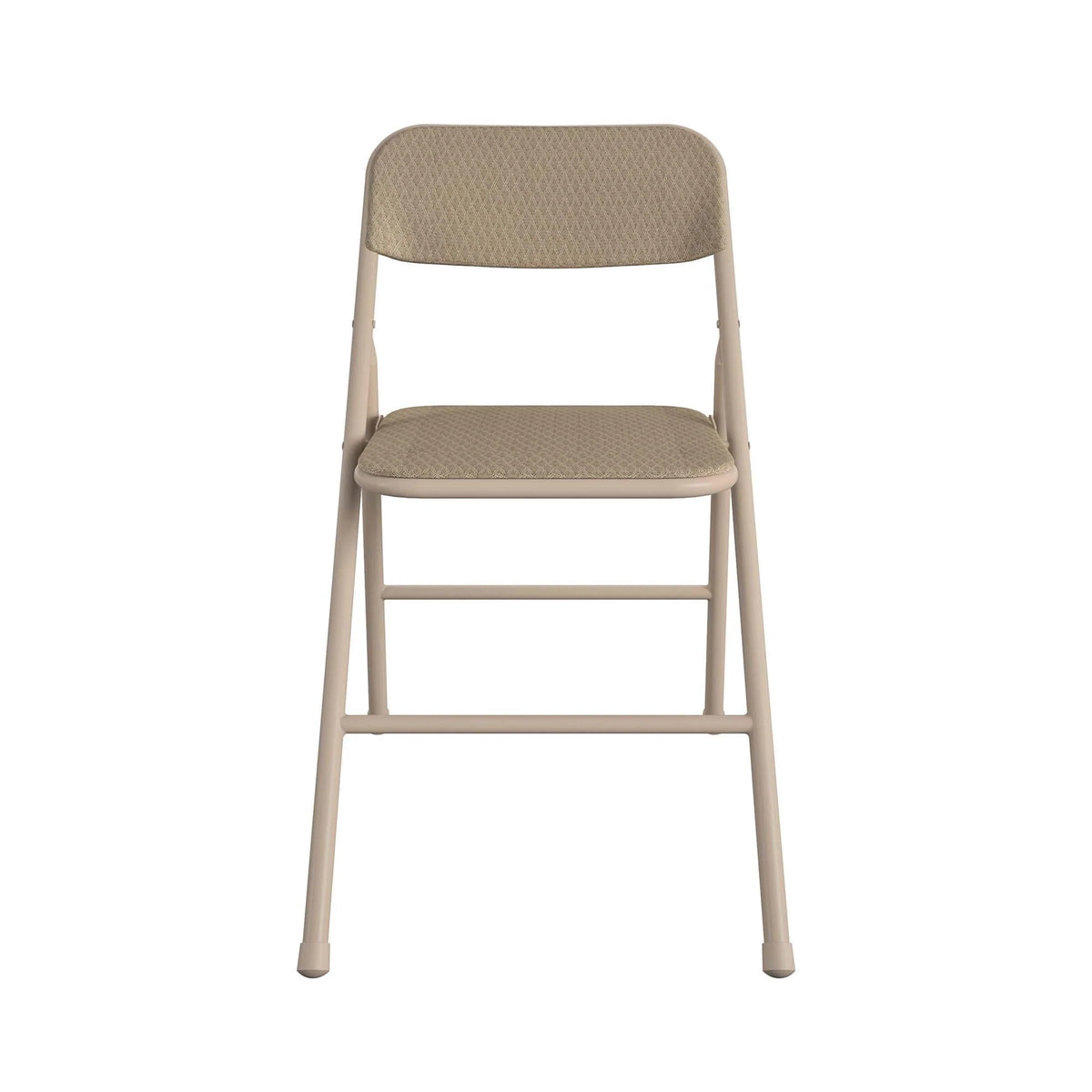 COSCO 5-Piece Folding Dining Set with Card Table and 4 Fabric Padded Chairs, Tan