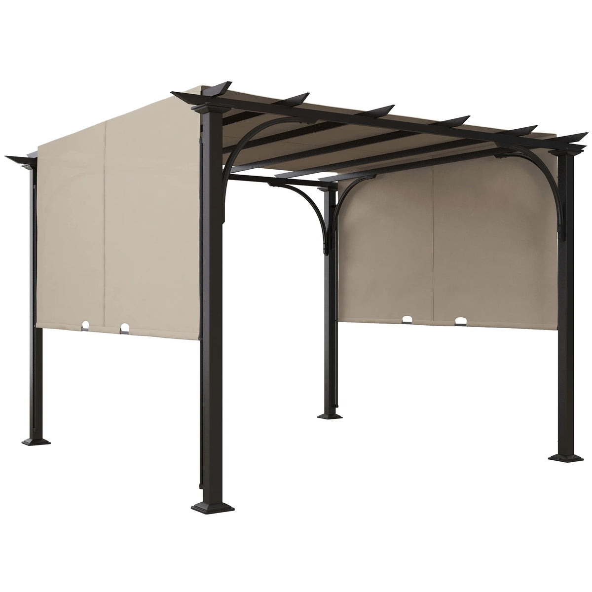 Outsunny 10' x 10' Steel Patio Pergola with Canopy Beige