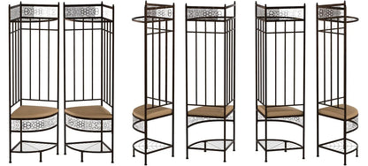 Crespin Corner Hallway Storage Bench Hall Tree, Brushed Copper Metal