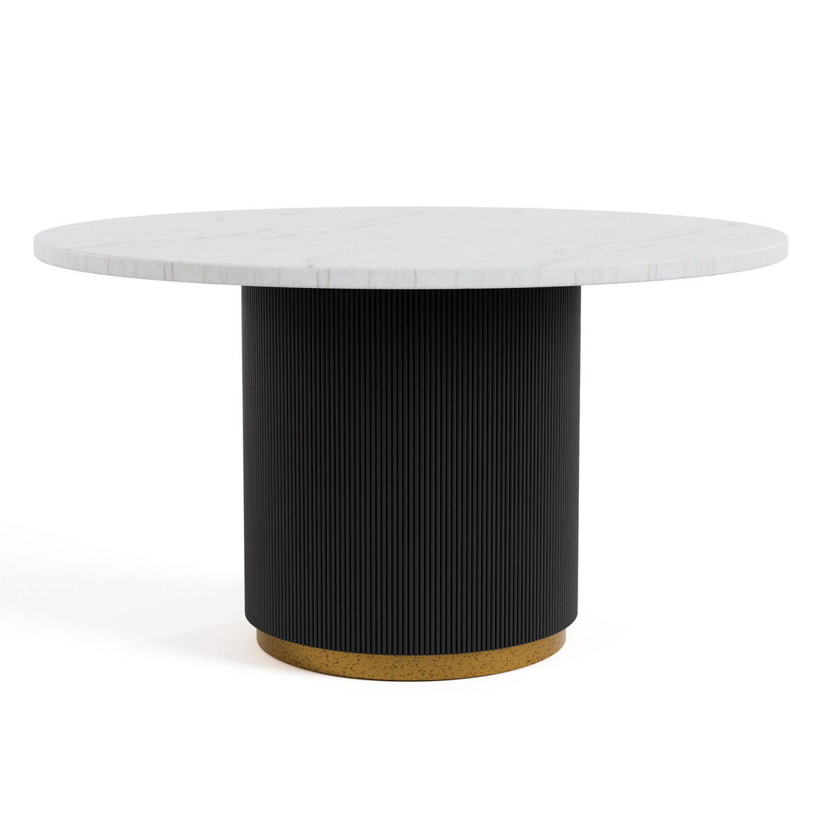 Furniture of America Jaine 54" Round Indoor Dining Table, Black and White