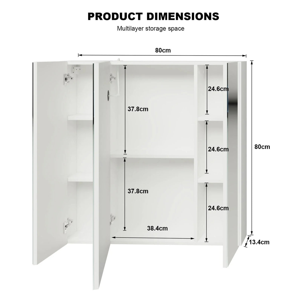 LED Lighted Medicine Cabinet With Mirror Large 3 Doors Medicine Cabinet Bathroom