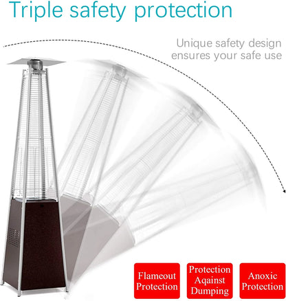Pamapic 42000 BTU Stainless Steel Propane Patio Heater