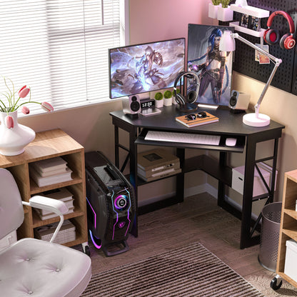 Brown Triangle Corner Desk, Office/Computer/Writing Desk for Student Apartments
