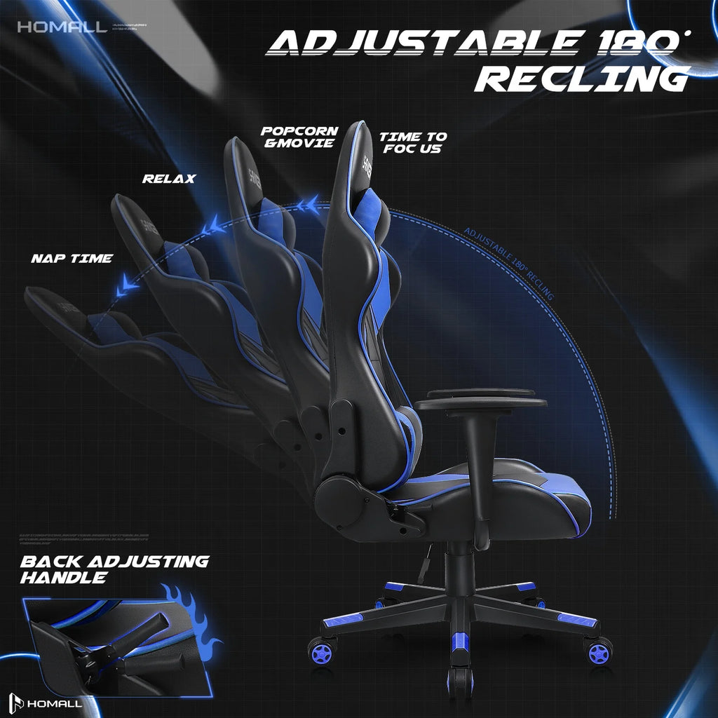 Homall Gaming Chair office Chair with Headrest & Lumbar Support, Pink