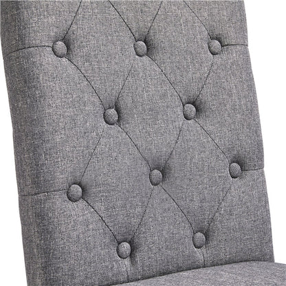 Yaheetech 2pcs Classic Fabric Upholstered Dining Chair, Beige