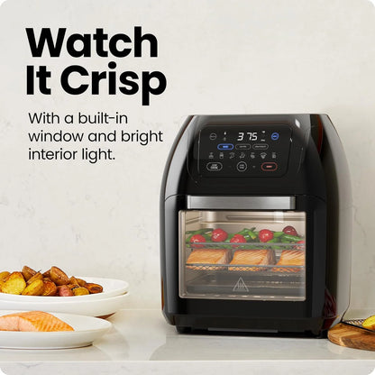 Chefman Multifunctional Digital 10 Qt. Air Fryer+ Rotisserie, Fry, Roast & Bake, 17 Presets - Black