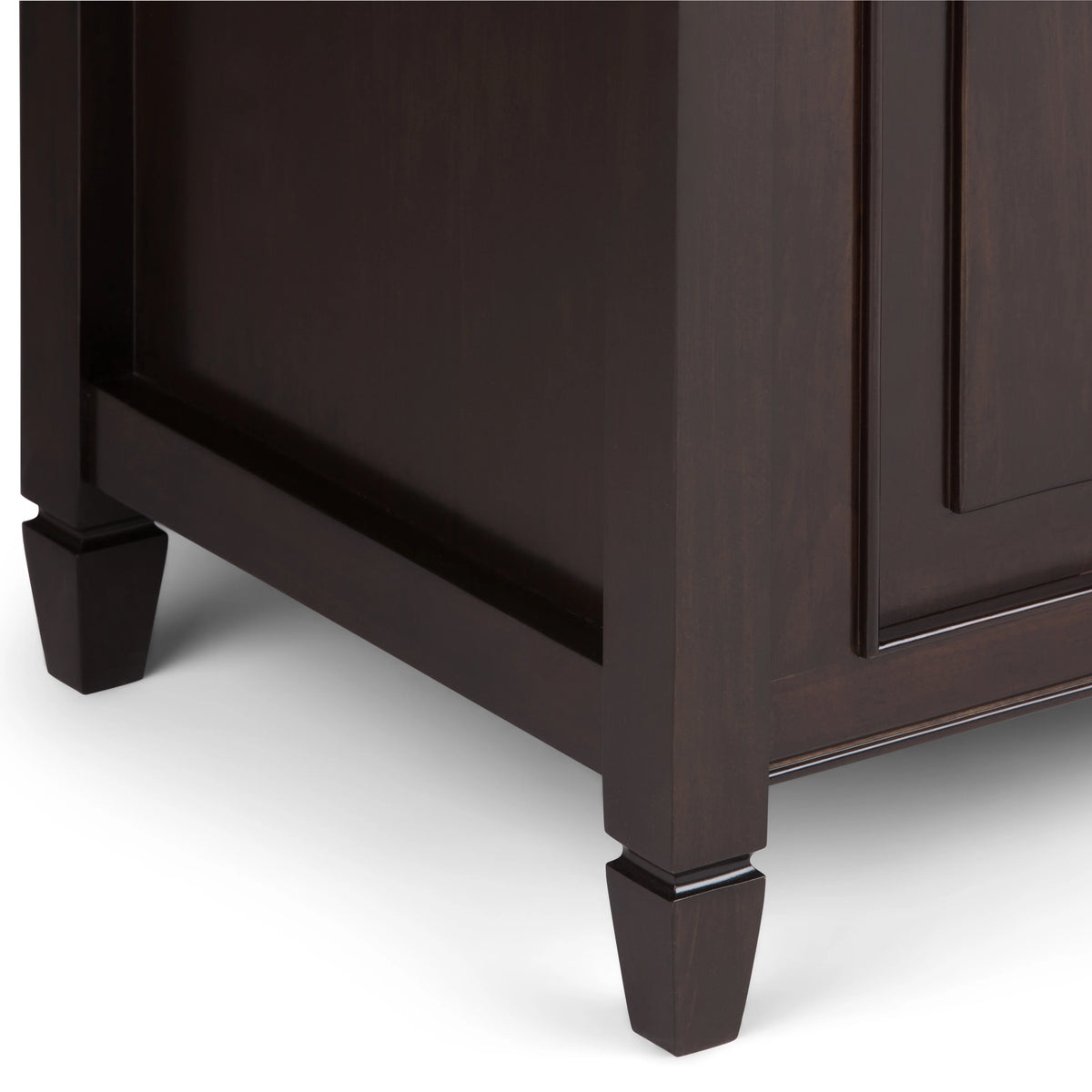 Simpli Home Connaught SOLID WOOD 51 inch Wide Traditional Storage Bench Trunk in Dark Chestnut Brown