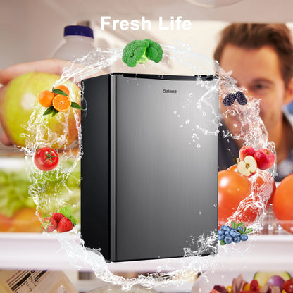 Galanz 3.3 Cu ft One Door Mini Fridge, Black Estar, New