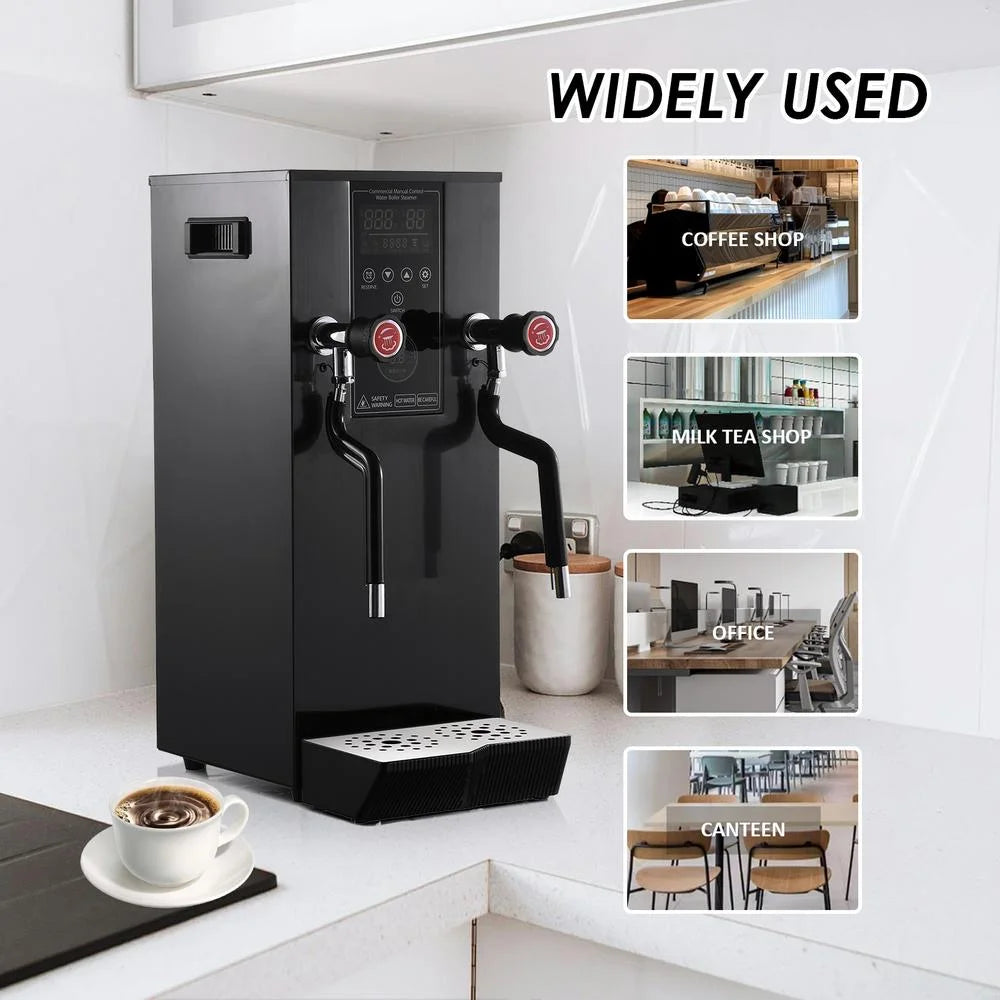 Commercial Milk Frother, 110V 1400W Automatic Foam Machine with LED Display for Coffee Shops (Black)