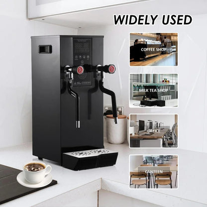 Commercial Milk Frother, 110V 1400W Automatic Foam Machine with LED Display for Coffee Shops (Black)