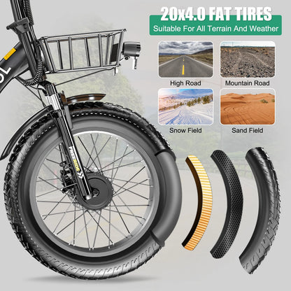 20" x 4" Fat Tire Electric Tricycle for Adult, 7 Speeds Electric Trike 48V 500W Motorized Tricycle , Electric Three Wheels Bicycle for Senior, Aluminum Frame & Rear Basket ,16mph