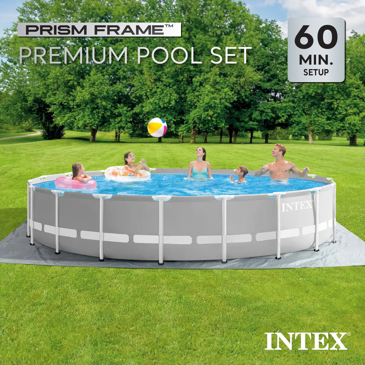 Intex 26719EH 14ft x 42in Prism Frame Above Ground Swimming Pool with Pump