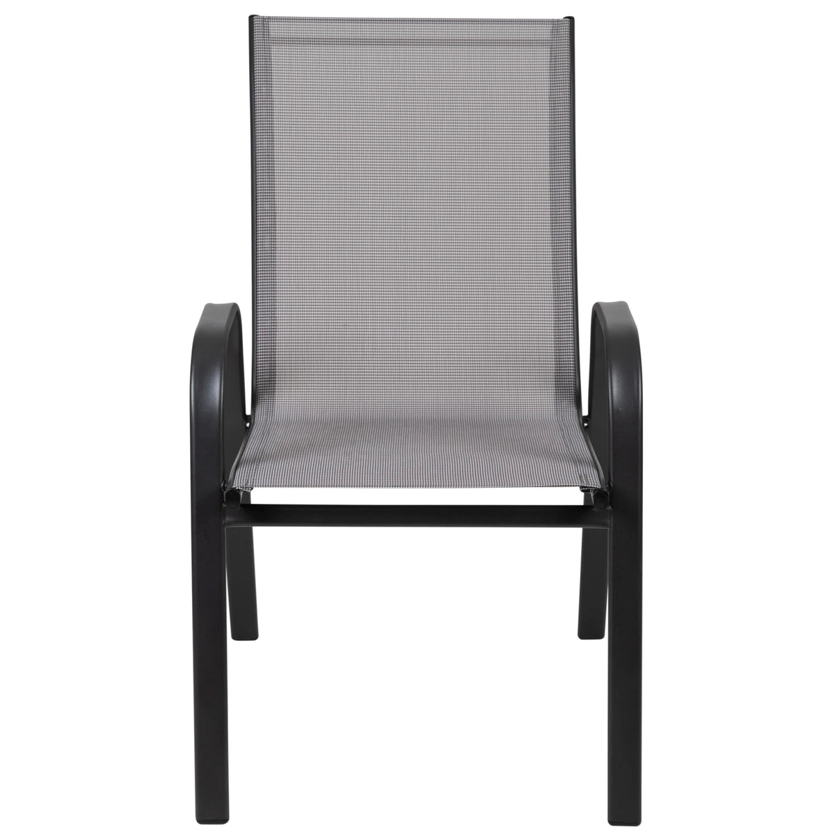 Flash Furniture Flash Furniture Brazos Series Outdoor Stackable Patio Chairs for Adults, Set of 4, Black
