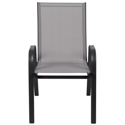Flash Furniture Flash Furniture Brazos Series Outdoor Stackable Patio Chairs for Adults, Set of 4, Black