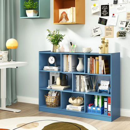 Costway 3-tier Open Bookcase 8-Cube Floor Standing Storage Shelves Display Cabinet White