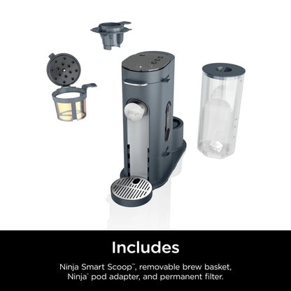 Ninja Pods & Grounds Single-Serve Coffee Brewer, Steam Grey