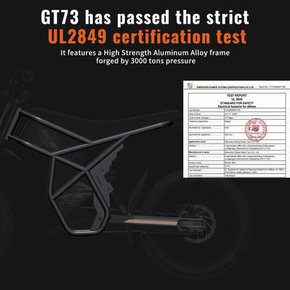 GT73 PRO 338 NM Electric Dirt Bike for Adults,3000W(Peak)Dual Motor 50Mph Max Speed,60V 50MPH 36.4AH Dual Battery Ebike,85 Miles Range, 25" Motorcycle Tires, All-Terrain for Mountain, Snow, UL2849