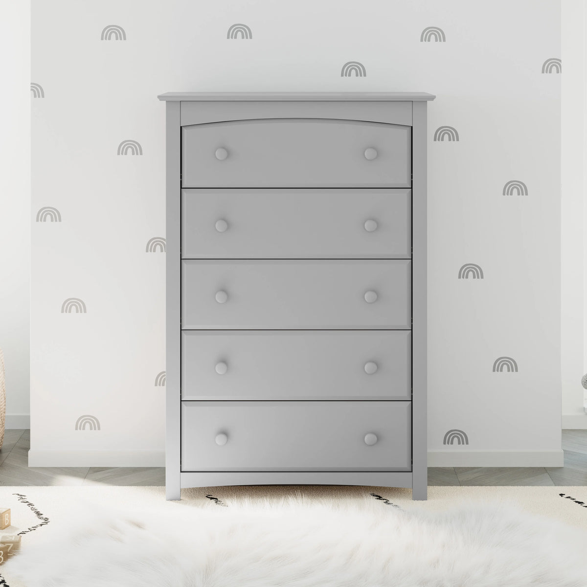 Storkcraft Kenton 5 Drawer Nursery Dresser, Pebble Gray