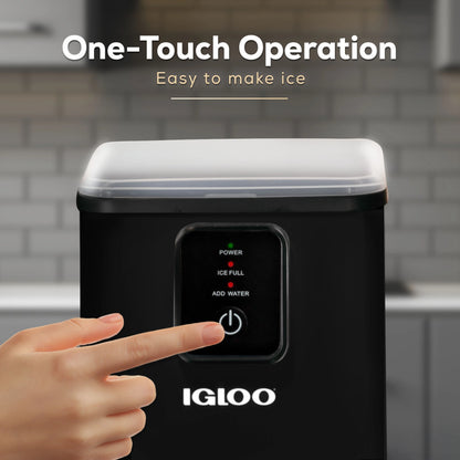 Igloo Self-Cleaning Countertop Ice Maker - Compact and Portable - Creates 26 lbs. Per Day, 8 Pieces Ready Every 7-8 Minutes - Includes Ice Scoop and Basket - Aqua
