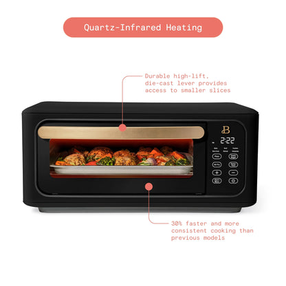 Beautiful Infrared Air Fryer Toaster Oven, 9-Slice, 1800 W, White Icing by Drew Barrymore