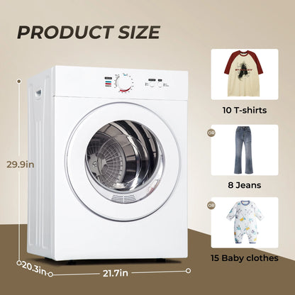 EUHOMY 1.8 Cu. ft. Compact Electric Dryer with LCD Touch Panel for Home, Apartment, Dorm