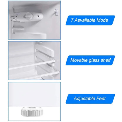 Canddidliike 2 Doors Cold-rolled Sheet Compact Refrigerator-White, Fridge with Freezer, Fridge, Adjustable Thermostat