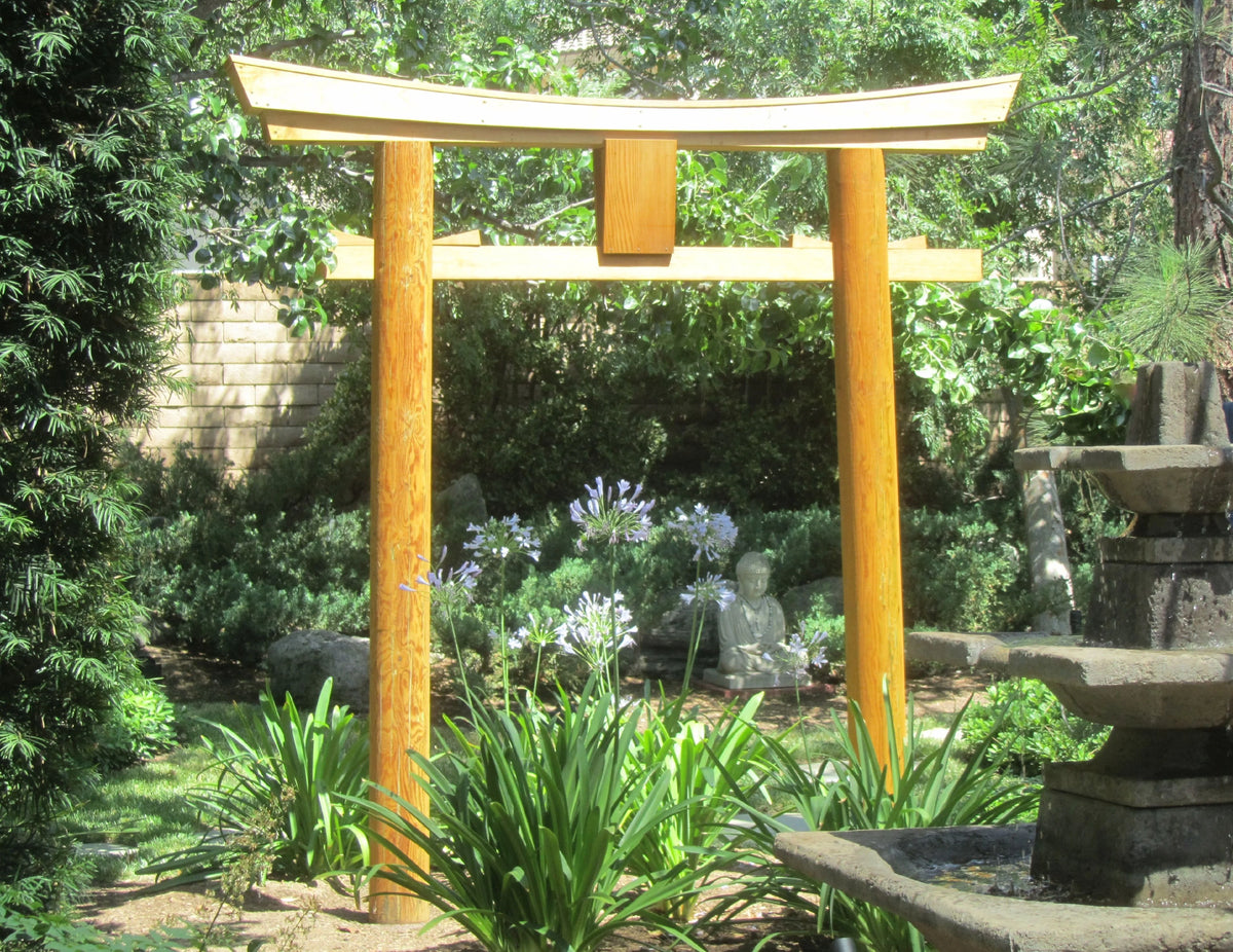 SamsGazebos Japanese Torii Gate Wooden Arbor, 106 Inch, Brown