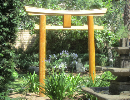 SamsGazebos Japanese Torii Gate Wooden Arbor, 106 Inch, Brown
