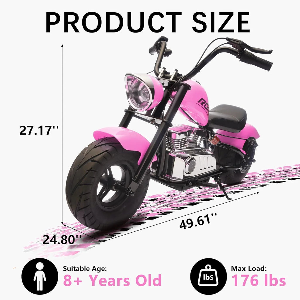 DEYGIA 24V 250W Kids Electric Dirt Bike, 12.5 MPH & 10-Mile Range, 176lb Capacity, Dual Suspension + Disc Brake, Twist Throttle - Electric Motorbike for Ages 8-14