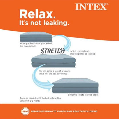 Intex 22in Queen Dura-Beam Control Comfort Air Mattress with Internal Pump