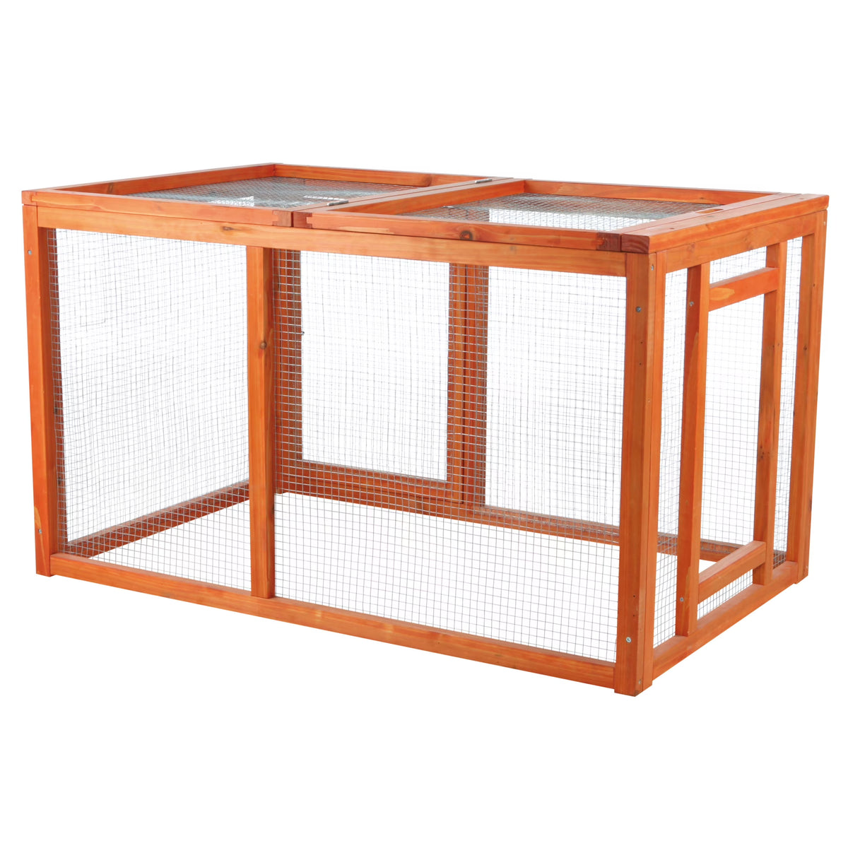 TRIXIE Weatherproof Outdoor Wooden Chicken Coop with 2 Nesting Boxes & Run, Brown
