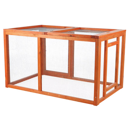 TRIXIE Weatherproof Outdoor Wooden Chicken Coop with 2 Nesting Boxes & Run, Brown