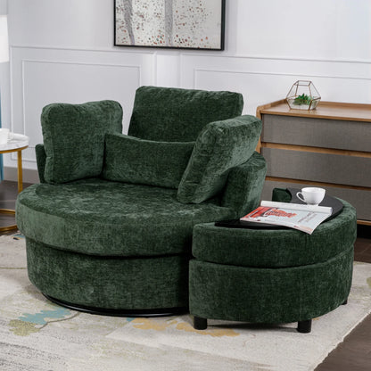 Muumblus Teddy Swivel Accent Barrel Chair, Modern Oversize Sherpa Comfy Round Reading Armchair for Living Room, Ivory
