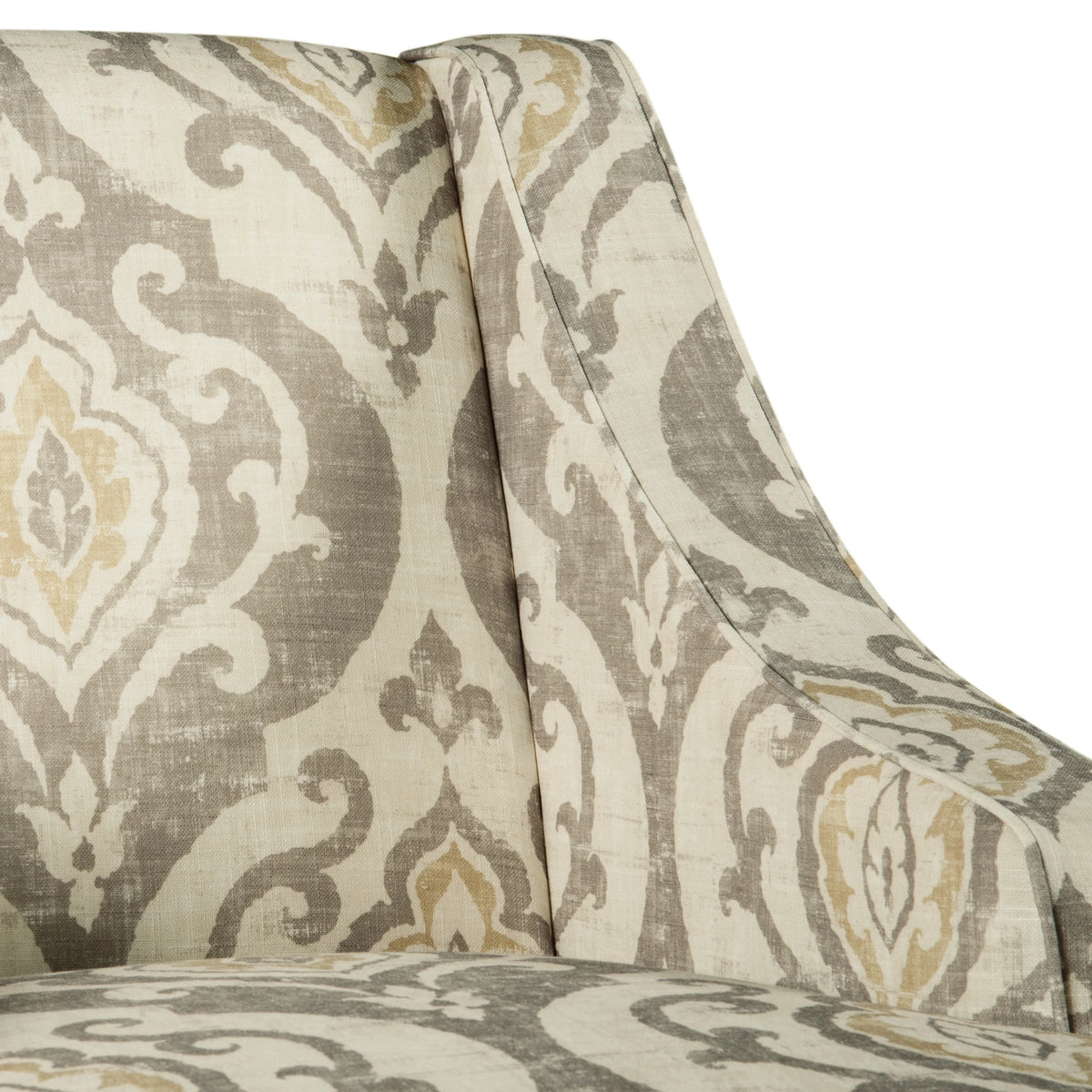 HomePop Classic Swoop Accent Chair - Blue and White Damask