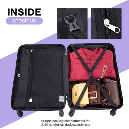 Tripcomp Luggage 3 Piece Set,Suitcase with Spinner Wheels Hardside Lightweight Luggage 20in24in28in.(Blue)