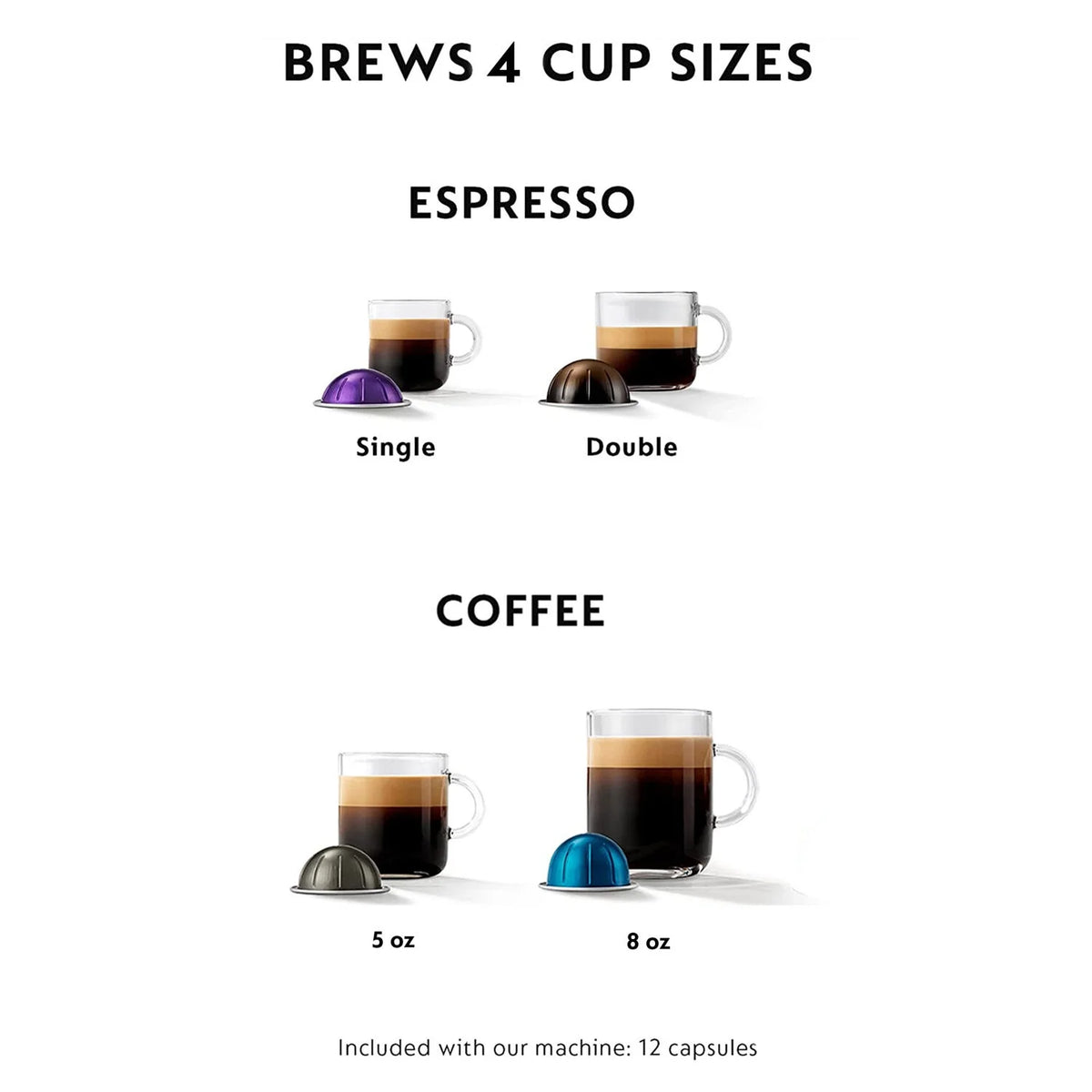 Breville Nespresso New VertuoPlus Deluxe Coffee and Espresso Single-Serve Machine in Piano Black