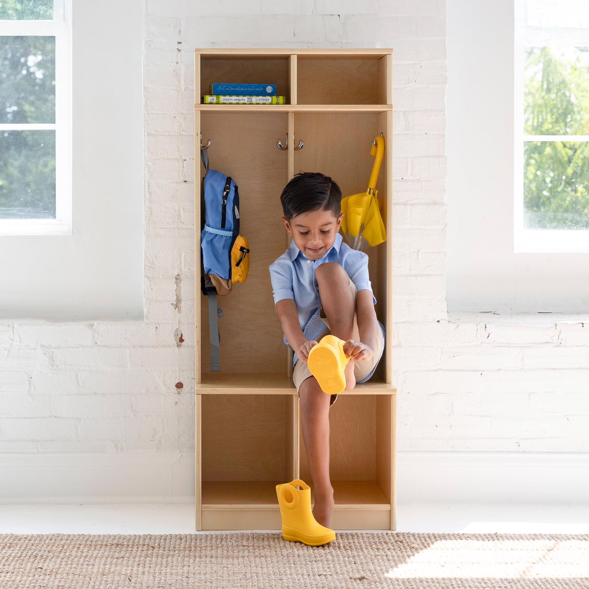 Little Partners Locker Cabinet Cubby Organizer, Learn 'N Store Wooden Classroom Cubbies Compartment Lockers for Storage of Toddlers and Kids Coats, Equipment, Backpacks - Espresso