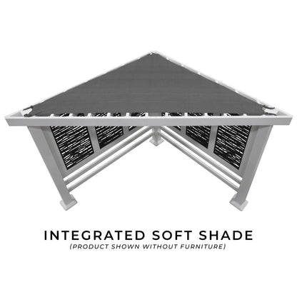 Backyard Discovery Ridgedale 12x8' Galvanized Steel Cabana Corner Pergola, Canopy, Seating