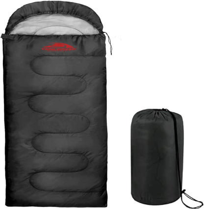 10 Pack Bulk Wholesale of Cold Weather Hooded Sleeping Bags for Adults, Kids, Homeless, Camping, Indoors, Outdoors - 10 Count Hooded Sleeping Bags in Black 71"L x 30"W